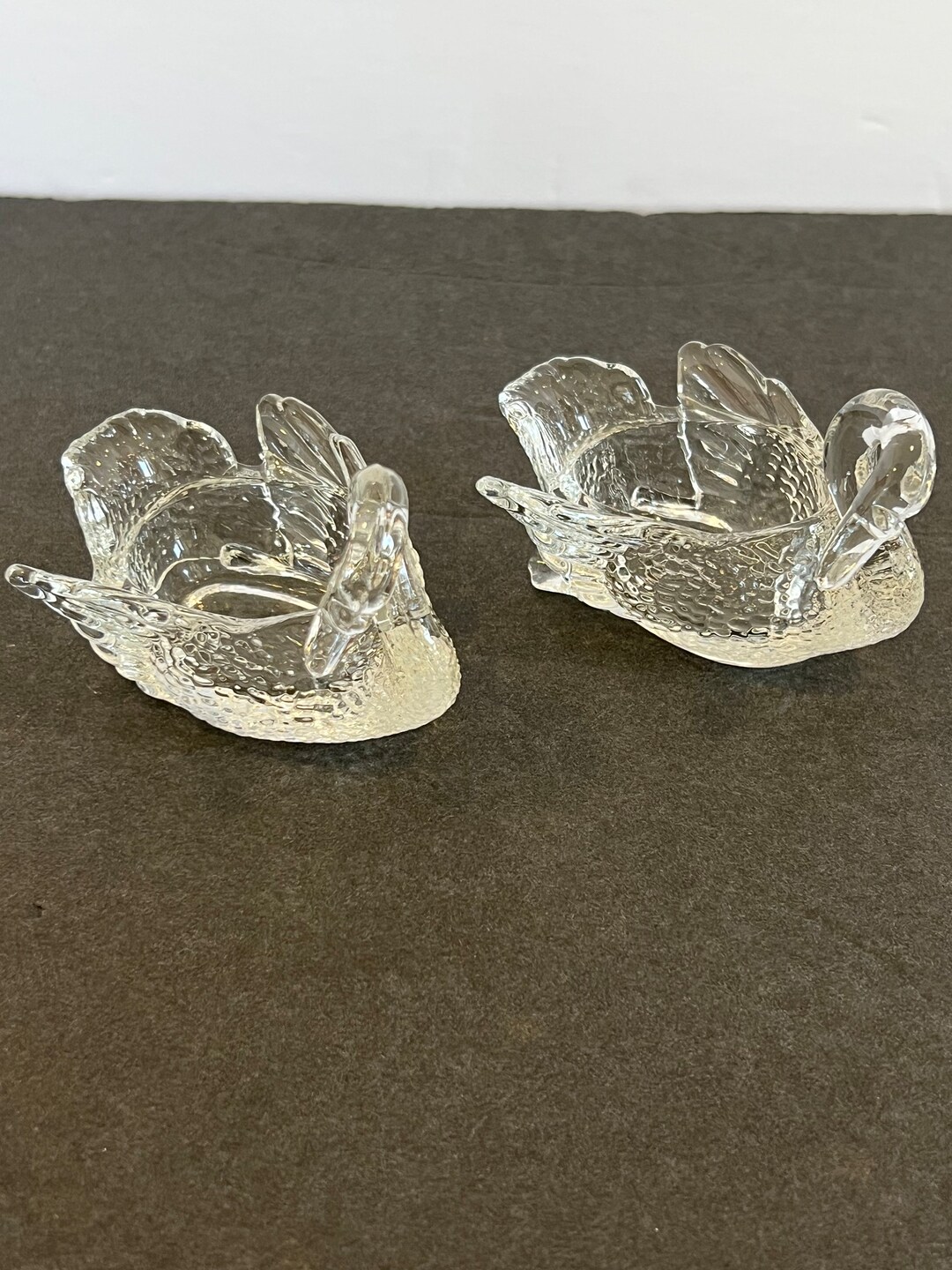 Vintage Swan Moser Salt Cellars Glass Bird Open Salt Cellars Etsy