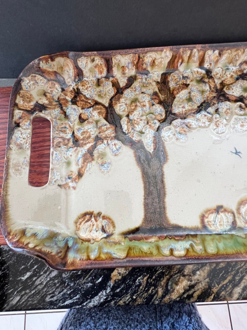 Countryside Rustic Hand Made Pottery Cracker Tray By Janet Ricuk One of A Kind Handmade Stoneware Ceramic image 3