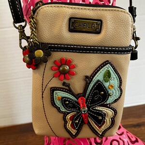vintage Chala beige petit sac à main papillon sac irrésistible en similicuir joli sac à main sur le thème des papillons avant-gardiste femmes jeunes