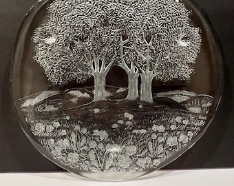 Vintage German Glass Tree Plate by Studio Nova: Exquisite Craftsmanship, Timeless Beauty & Generous Serving Size Gorgeous Housewarming Gift