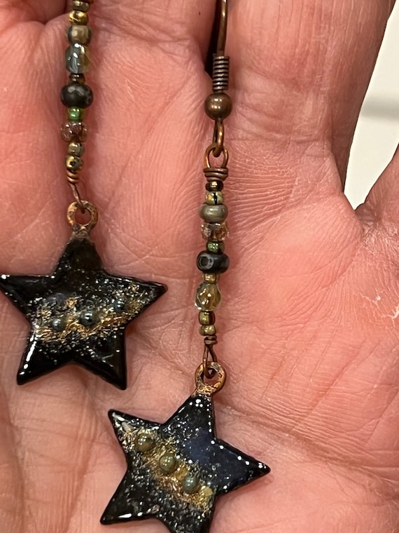 Star Handmade Drop Earrings Women Jewelry Pierced… - image 1