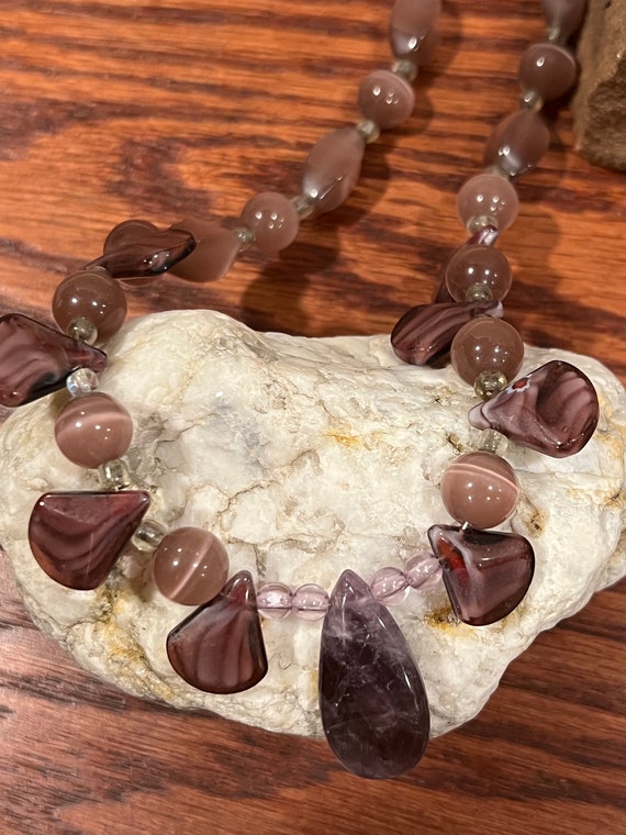 Gorgeous Amethyst Necklace Natural Stone Handcraft