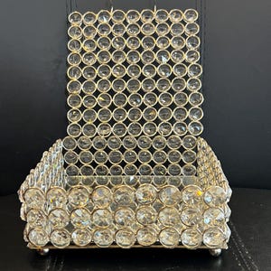 Metal & Glass Jewelry Trinket Box Vintage Mirrored Bottom Storage Case – Elegant Display for Rings, Earrings Keepsakes Wedding Box Decor