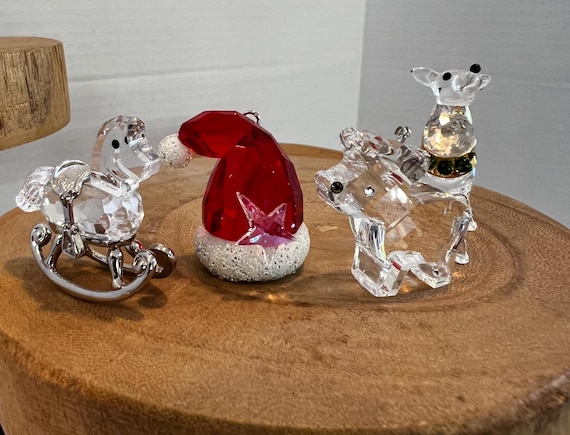 Vintage Swarovski Miniature Crystals Christmas Ornaments
