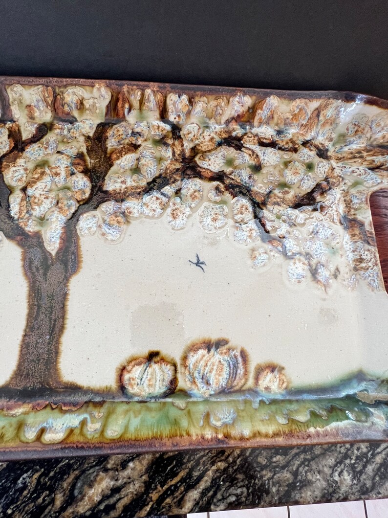 Countryside Rustic Hand Made Pottery Cracker Tray By Janet Ricuk One of A Kind Handmade Stoneware Ceramic image 4