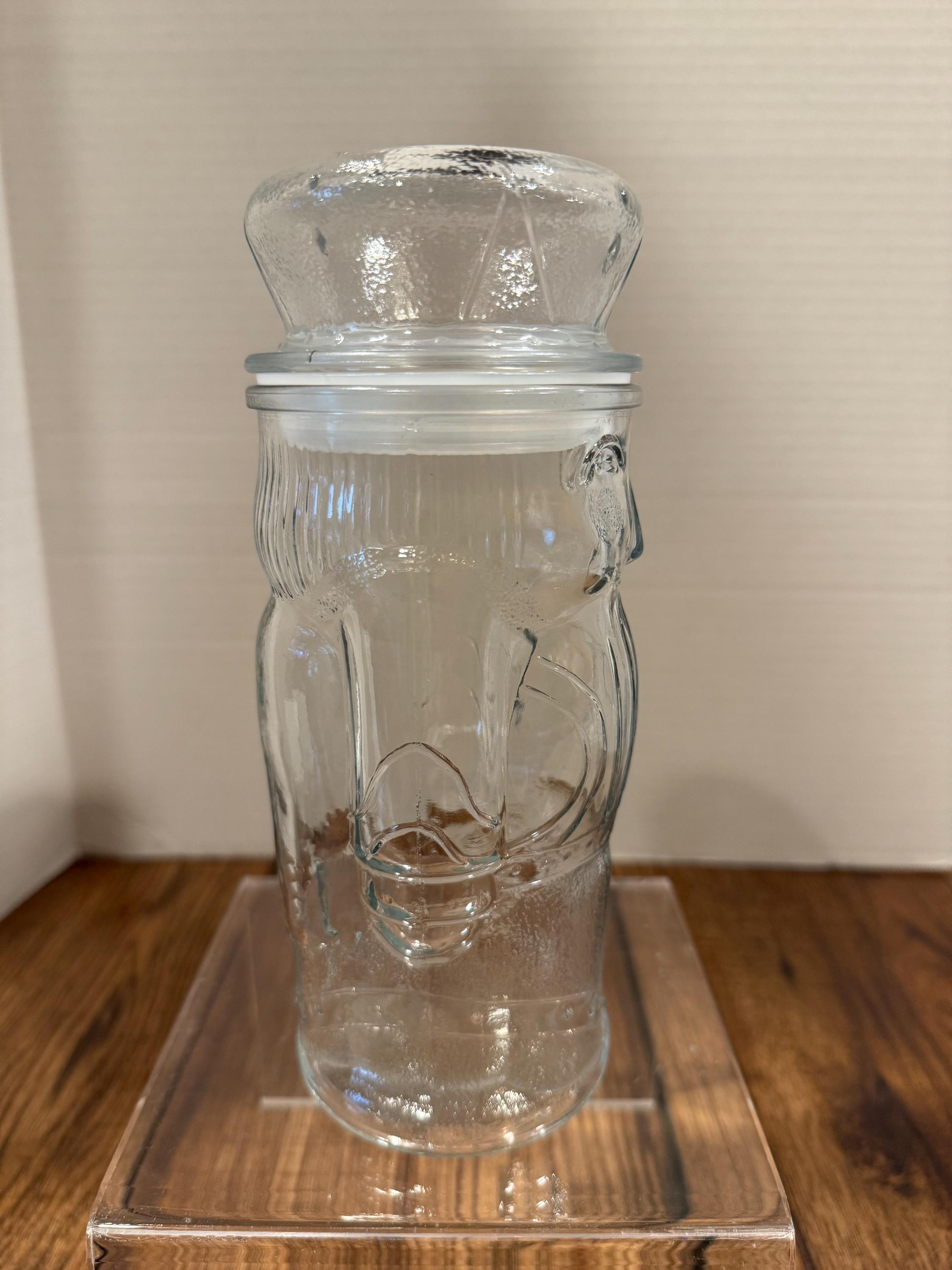 Vintage Planters Mr. Peanut Glass Jar – Lidded Nutcracker Canister