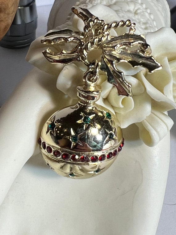 Vintage Dodds Christmas Ornament Rhinestone Gold … - image 7