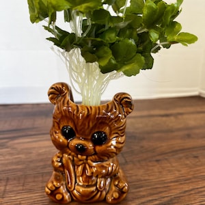 Vintage Teddy Bear Vase - Etsy