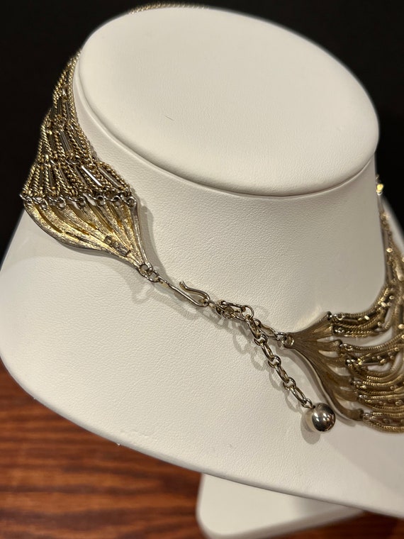 Vintage Coro Pegasus Necklace 7 Strand Silver & G… - image 9