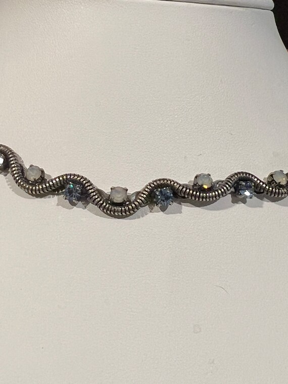 Vintage Gorgeous Braided Snake Rhinestone Necklac… - image 4