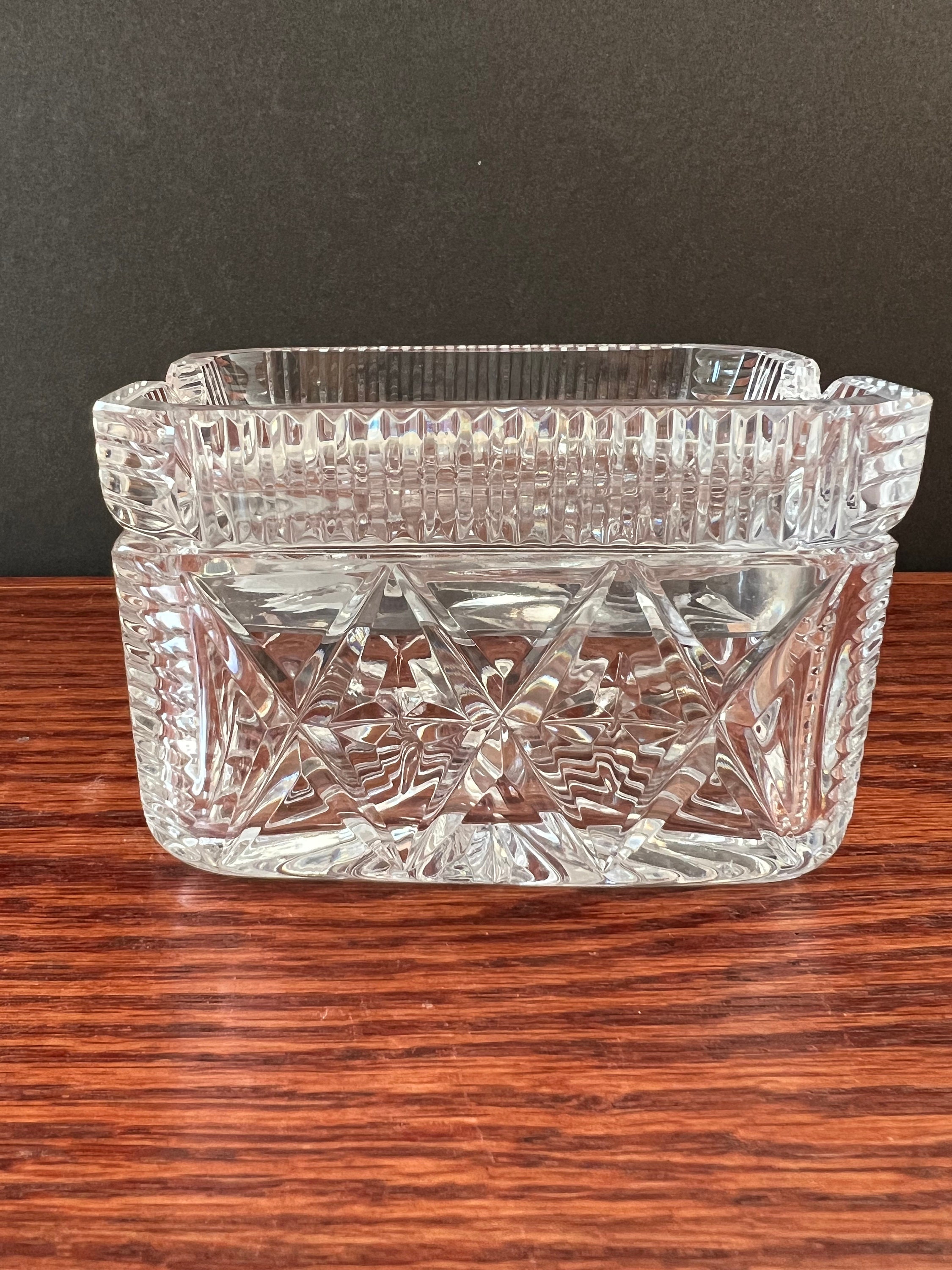 Vintage 1980s Crystal Ashtray & Cigarette Case - Julia