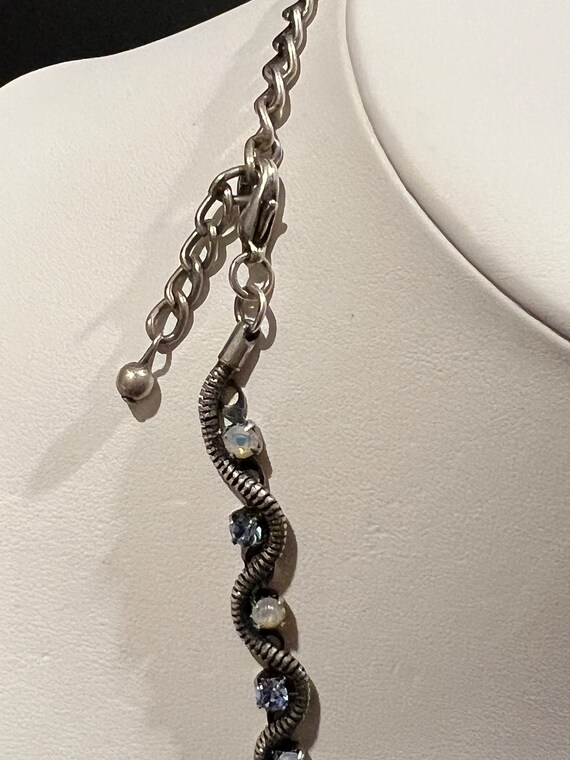 Vintage Gorgeous Braided Snake Rhinestone Necklac… - image 5