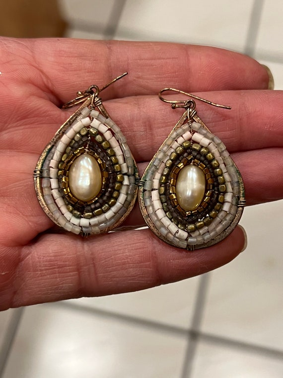 Handmade Teardrop Pearl Earrings: Unique Minimali… - image 3