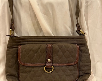 Vintage Vera Bradley Olive Green Purse Cross Quilt Gift For Her Woman’s Purse Chic Fun For Everyday