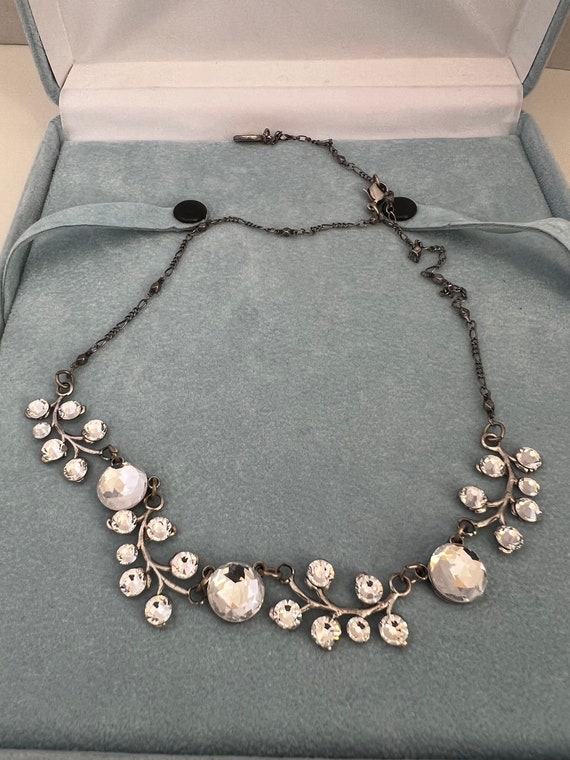 Vintage Necklace Anne Koplik Designs Clear Crystal