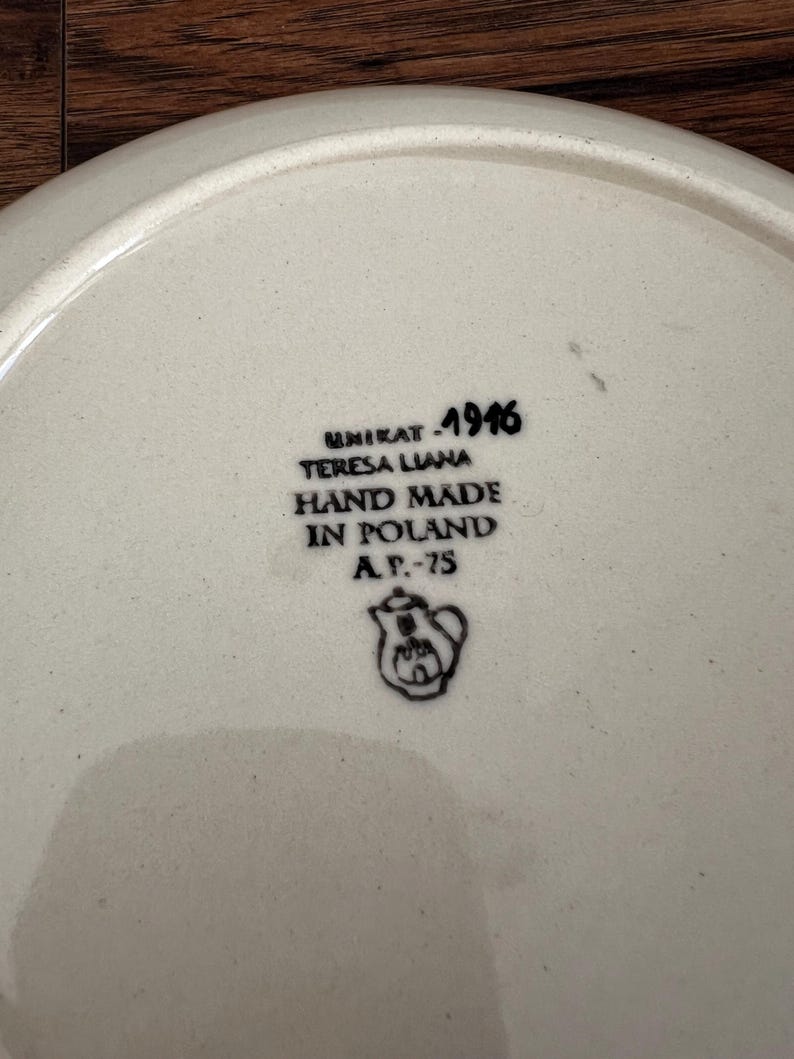 Hand Painted Vintage Polish Ceramic Plates by M.starzyk Colorful