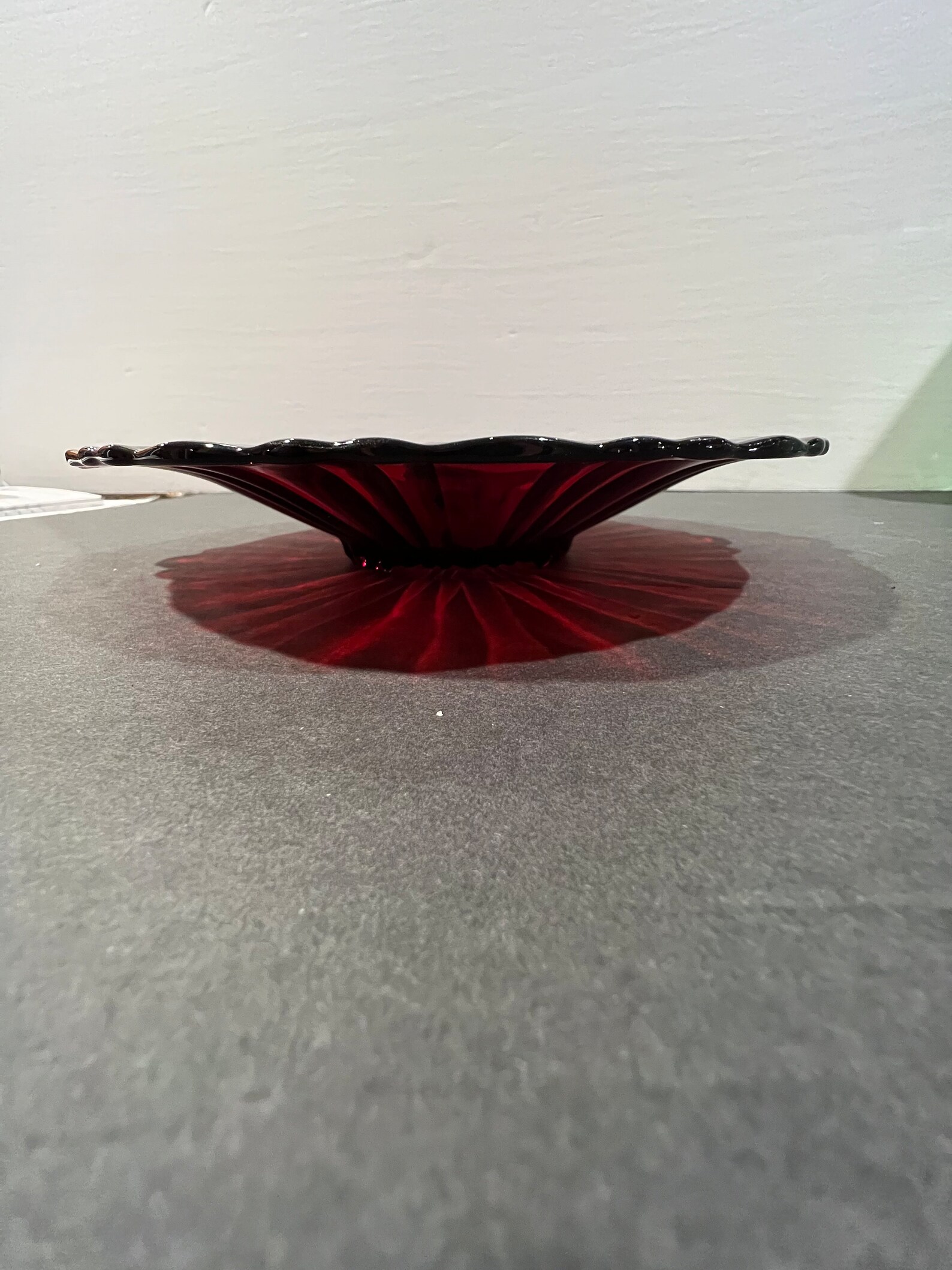 Ruby Plate Vintage Anchor Hocking Red Ruby Plate 8” Inch 1938 Ribbed Candy Dish ...