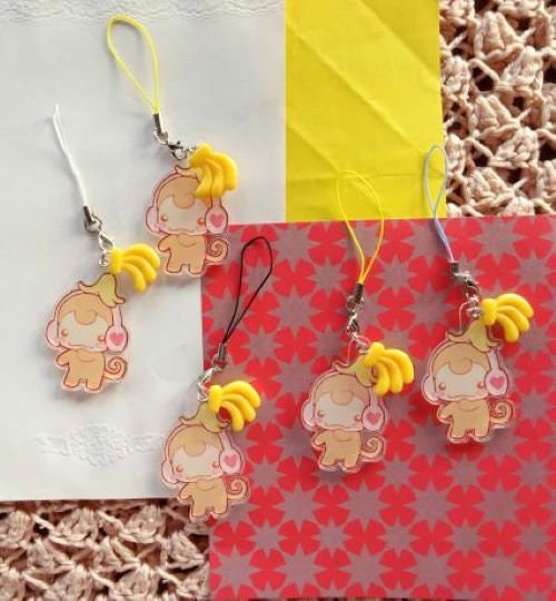 Monkey Keychain Etsy