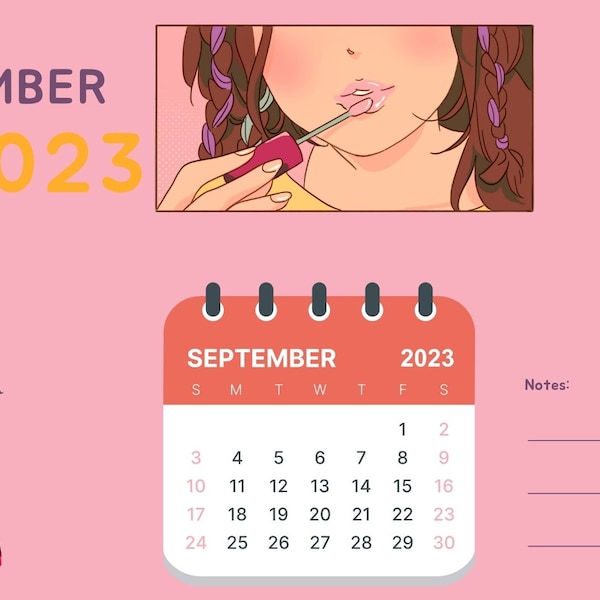 Girly Calendar Etsy