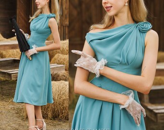 green emerald velvet dress Jeanne white lace cut-out midi dress (Final Sale-US Only)