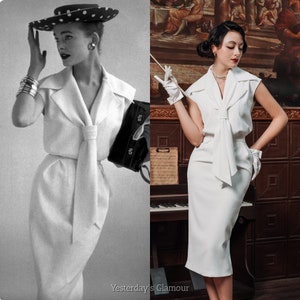 Anne Dress - Retro Dress with Collar Necktie and Cap Sleeves