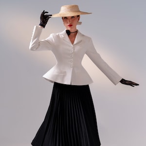 Dorien suit jacket and swing skirt 1950s custom made to your measurements