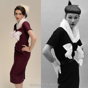 Muriel Statement Bow Retro Dress - Classic Old Hollywood Dress | Wedding Guest Dress | Custom Dresses For Women