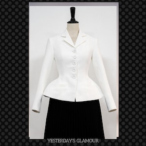 Dorien Notched Collar Peplum Jacket - Jacket Only - 1940s 1950s Authentic Vintage Replica - Retro Womenswear
