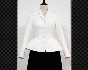 Dorien Notched Collar Peplum Jacket - Jacket Only - 1940s 1950s Authentic Vintage Replica - Retro Womenswear