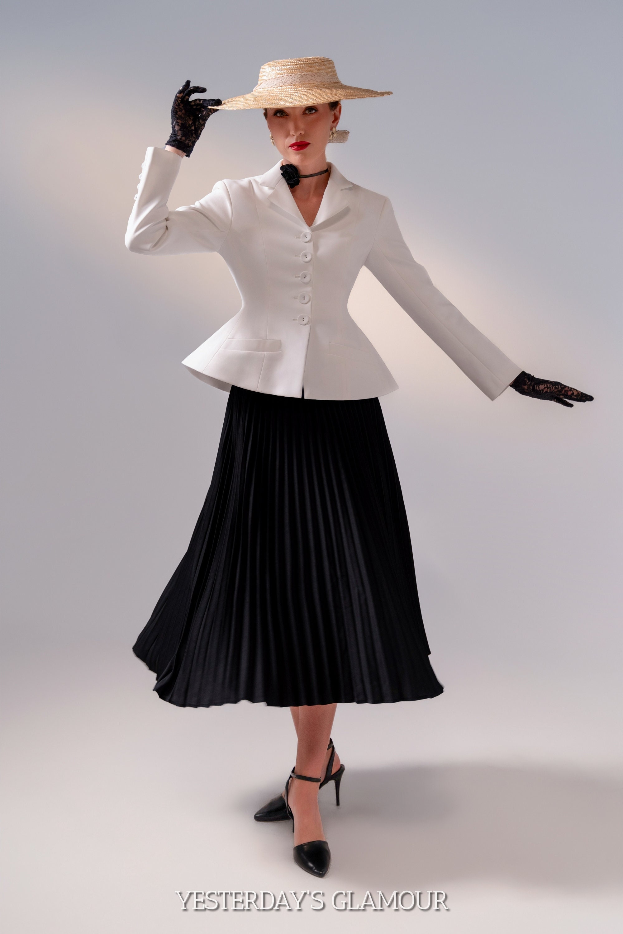 Dorien Suit Jacket and Swing Skirt 1950s Custom Made to Your
