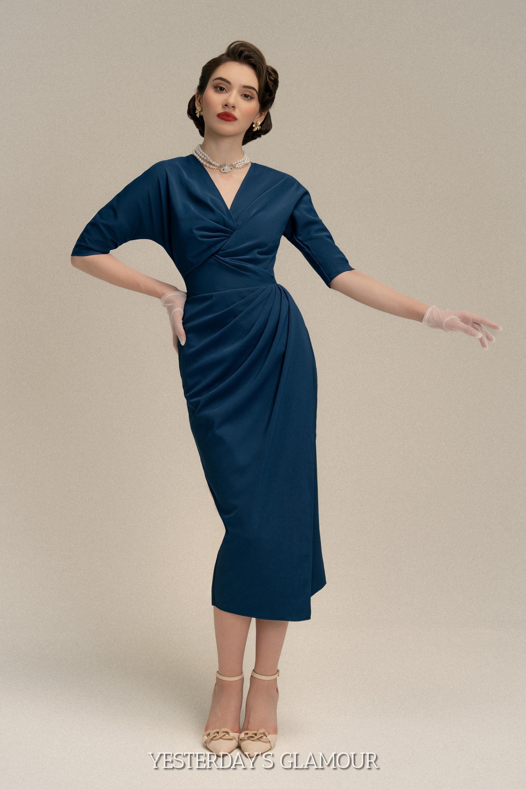 スーツ・フォーマル・ドレス blair Blair Silhouette Wrap Dress - Elegant V-neck, Draped Design
