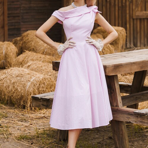 gingham one shoulder dress Ava One Shoulder Gingham Dress