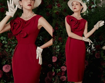 Celine Lady Rose Pencil Dress - The Tulip Shape for a Feminine Silhouette