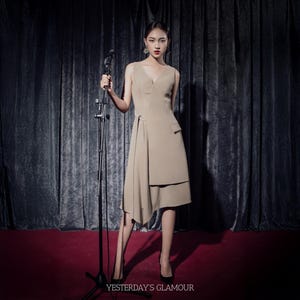 tan midi dress formal IT'S MY TIME MIDI DRESS IN KHAKI main image 0