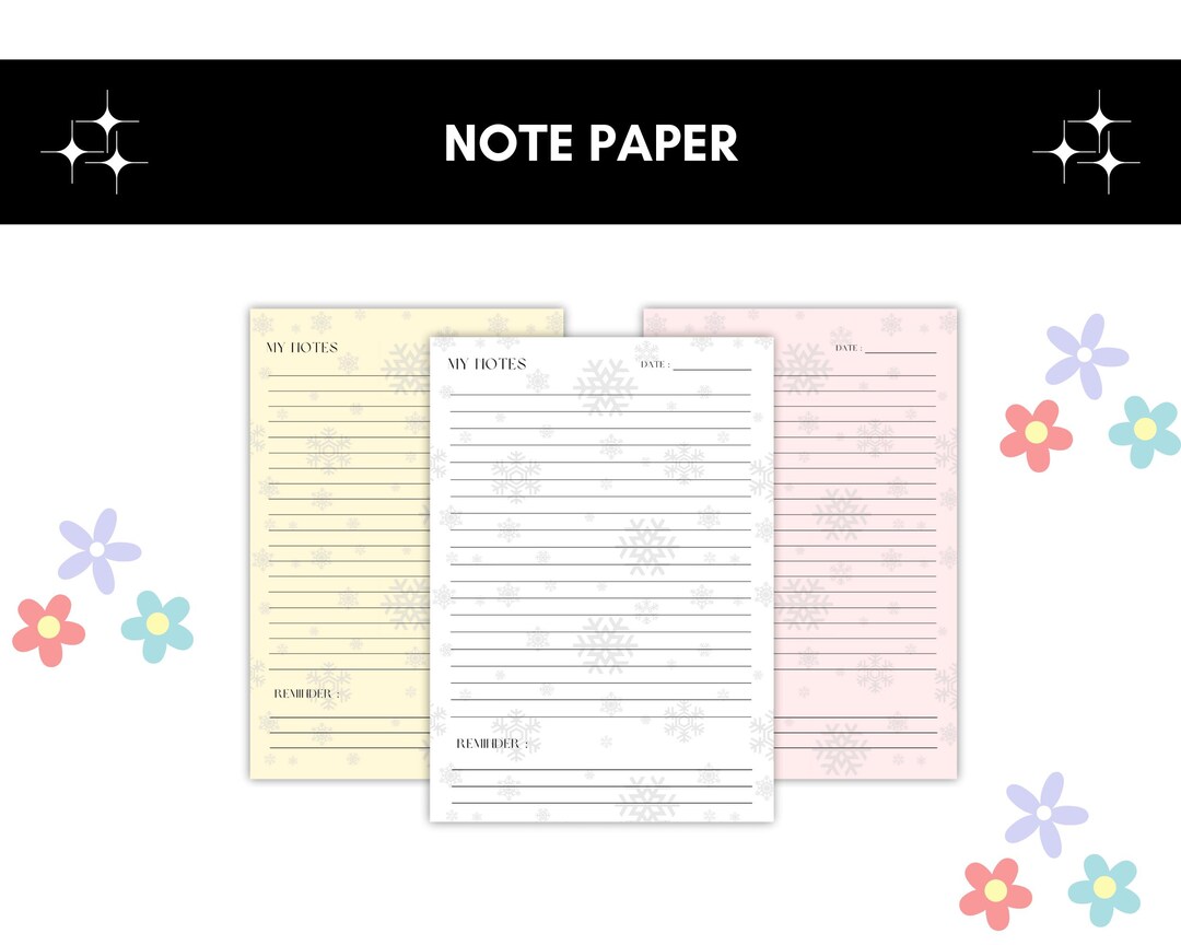 Note Paper, Lined Paper 6x9 Inch - Etsy