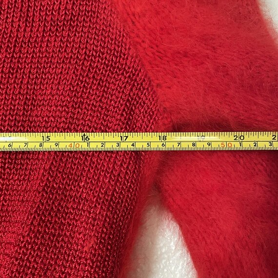 Vintage Red Angora Sweater Balloon Sleeves And Shoulder Pads View 5