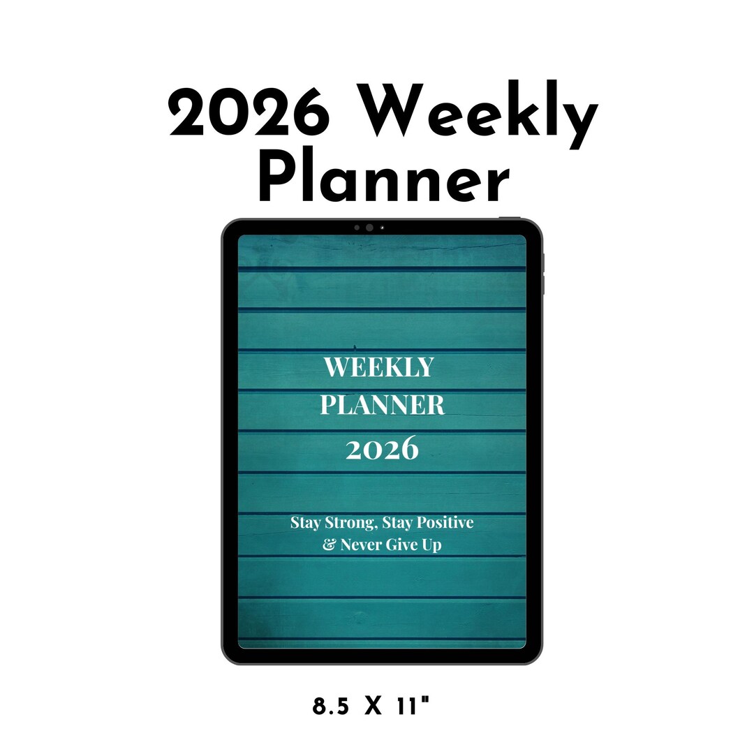 2026 Wochenplaner mit Budget Blättern mit Notizen. Größe 8.5 x 11