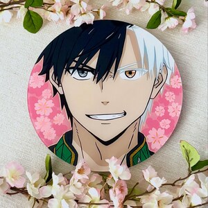 SakuHaru Plexi-Glass Painting | 8in Circle | Anime Character Glass Art