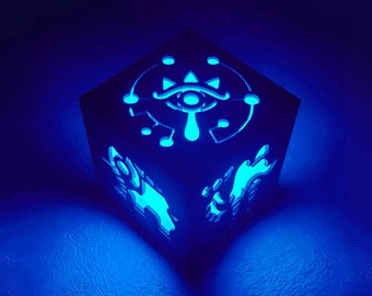 Zelda Breath of The Wild Inspired Wooden Lantern Divine Beast - Battery Operated Lightbox with Remote Control