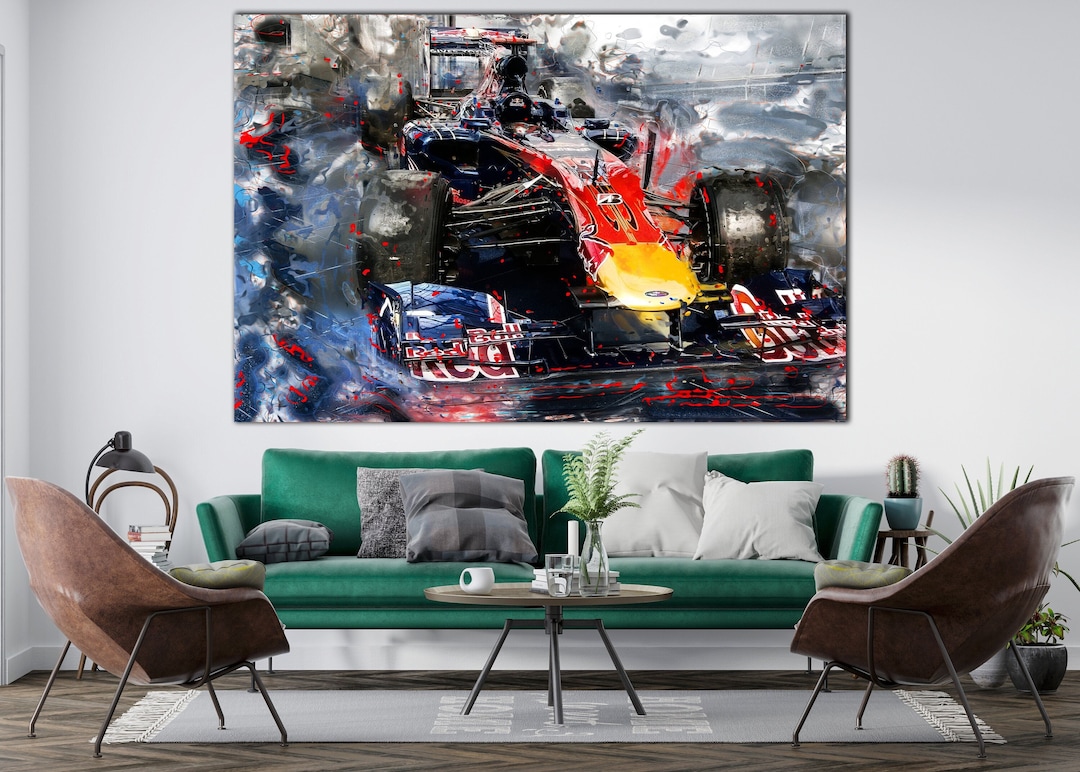 Abstract Motorsport Wall Art Redbull Racing Wall Decor Huge Etsy
