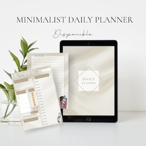 French Minimalist Elegant Daily Notes Planner / Daily Planner Minimalist and Elegant Beige in French