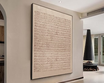 Beige Texture Painting, Wabi-Sabi Minimalist Canvas Art