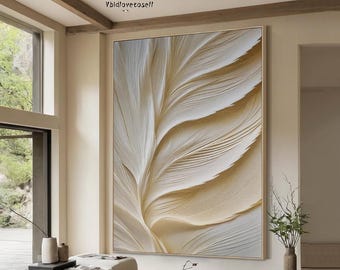 Hand-Carved Beige Wood Wall Art,Sculptured Texture Home Art,Framed Canvas