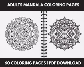Mandala Coloring Pages For Adults | Printable Digital Download, Mandala Coloring Book, Coloring Pages, Adult Coloring Book, Colouring Sheets