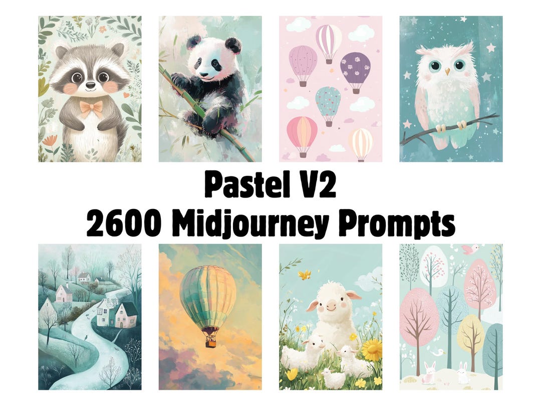 Midjourney Pastel Prompts Clipart Set, AI Art, Midjourney Prompt, KI ...