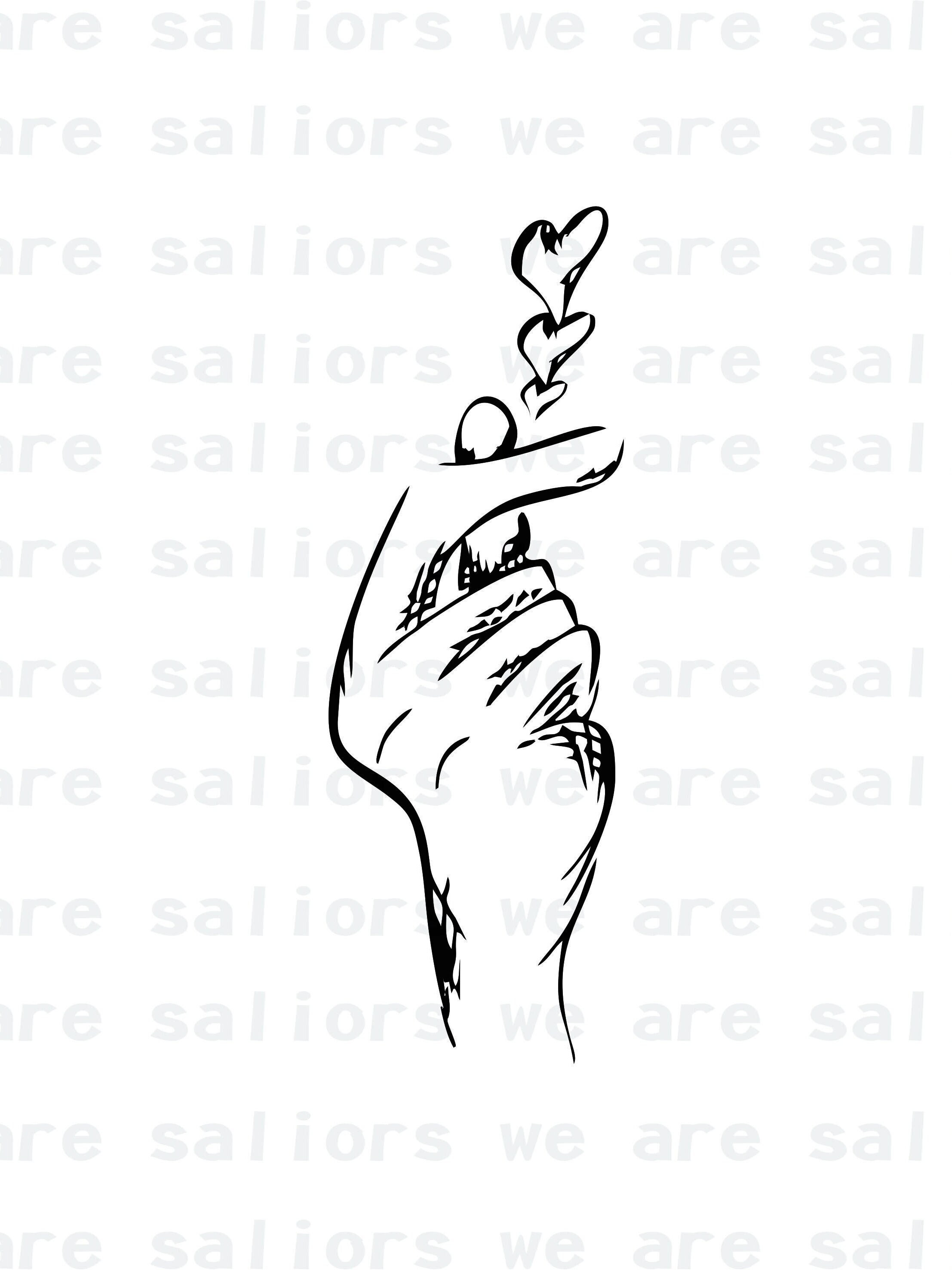 LOVE Sign Hands Design Svg Customize With Your Own Text Etsy