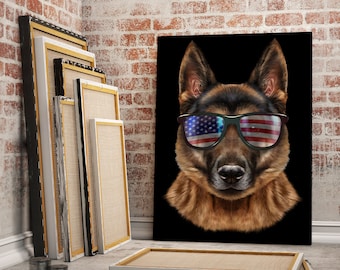 Canvas Wall Art Printed Pictures German Shepherd Dogs Decor For Bedroom Poster Paintings Home Decoration Modular Living Room Frame