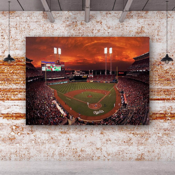 American Baseball Field Canvas Wall Art Painting,Canvas Wall Decoration, Baseball Field Poster, Living Room Wall Decoration, Home Decoration