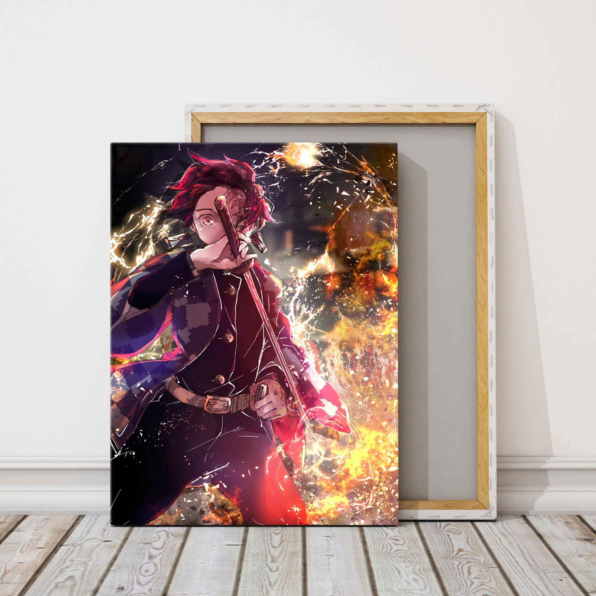 Anime Demon Slayer Corps Tanjiro Muzan Kibutsuji Demon King Flame Hashira  Charming Villain Epic Fan Art Canvas Art Poster and Wall Art Picture Print  Modern Family bedroom Decor Posters 12×18inch(30×45 : 