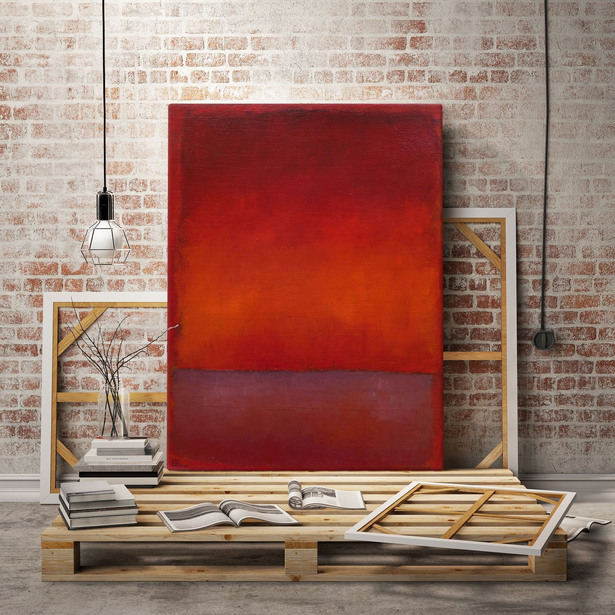 Mark Rothko Production ,mark Rothko Red Print Canvas Painting, Abstract